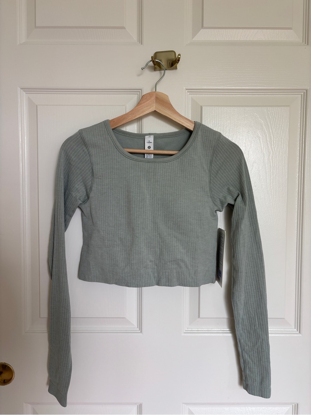 Lululemon Ebb to Street Long Sleeve Jade Grey Size 6 NWT